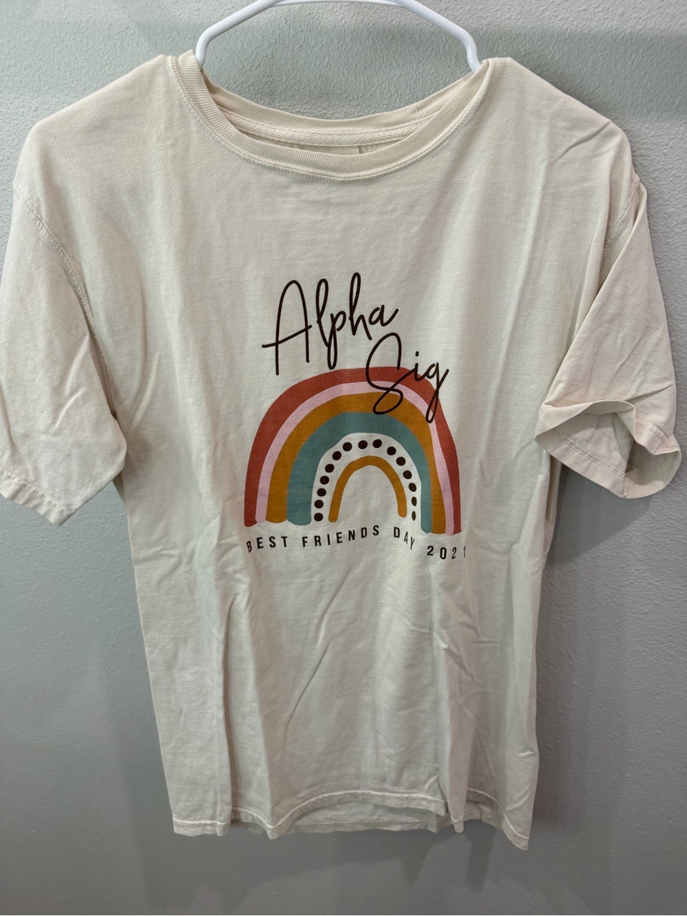 Cream Rainbow Graphic Tee